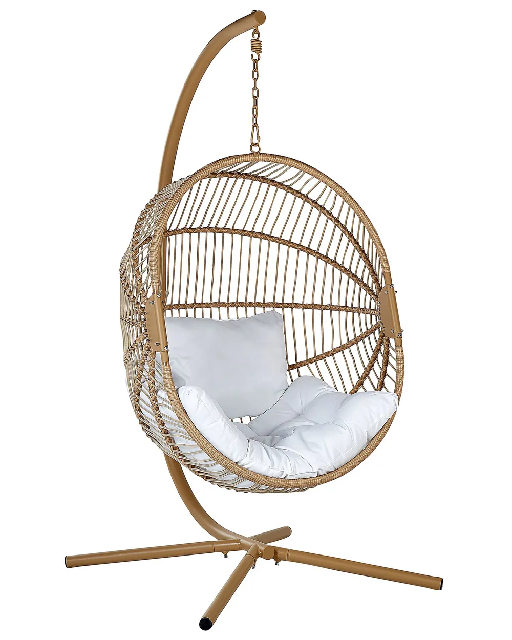 Poltrona Sospesa RELAXA in Rattan con Piedistallo in Acciaio – Papilio Shop