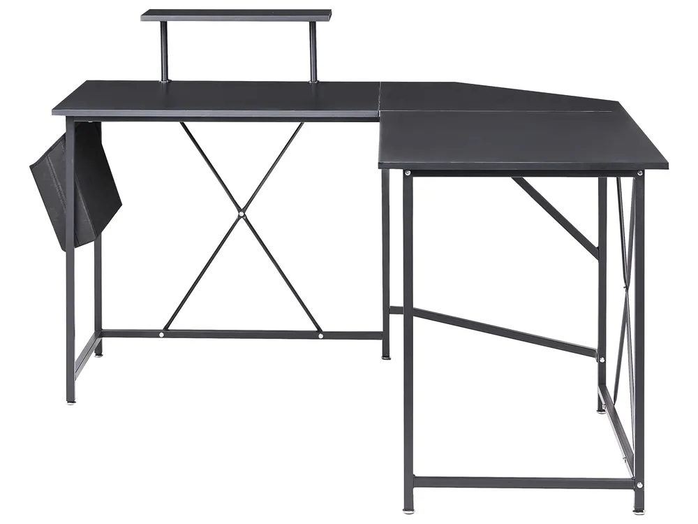 Scrivania angolare TACONY 180 cm 140 cm con contenitore Nero_1044283