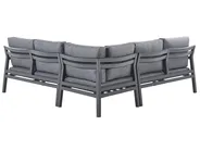 Garden Corner Sofa with Table 5 Seater VIZZINI Metal Grey_798485