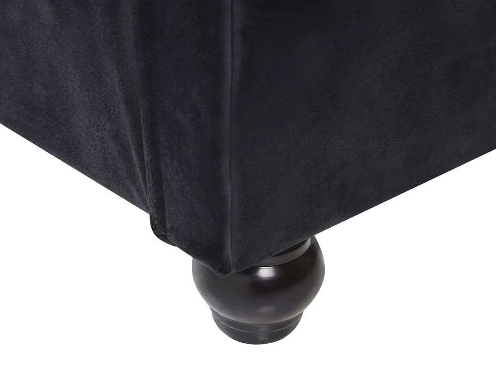 Bett mit Lattenrost Samtstoff AVALLON 160 x 200 cm Schwarz_694382