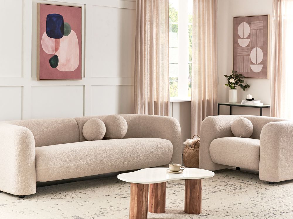 Sofasæt 4 personers LEIREN Boucle Beige