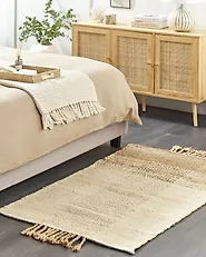 Rug HAMZALAR Beige 80 x 150 cm Jute_1179740