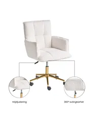 Skrivbordsstol MANULU Bouclé Vit_1065162