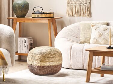 Jute Pouffe 50 x 40 cm Brown DUKI