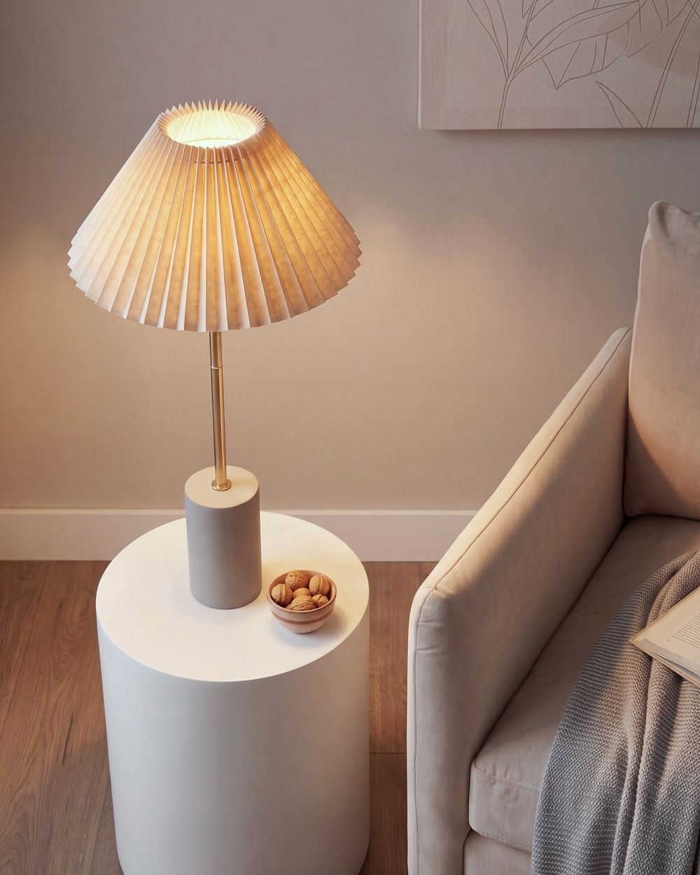 Tafellamp BALUARTE Kunstlinnen Beige