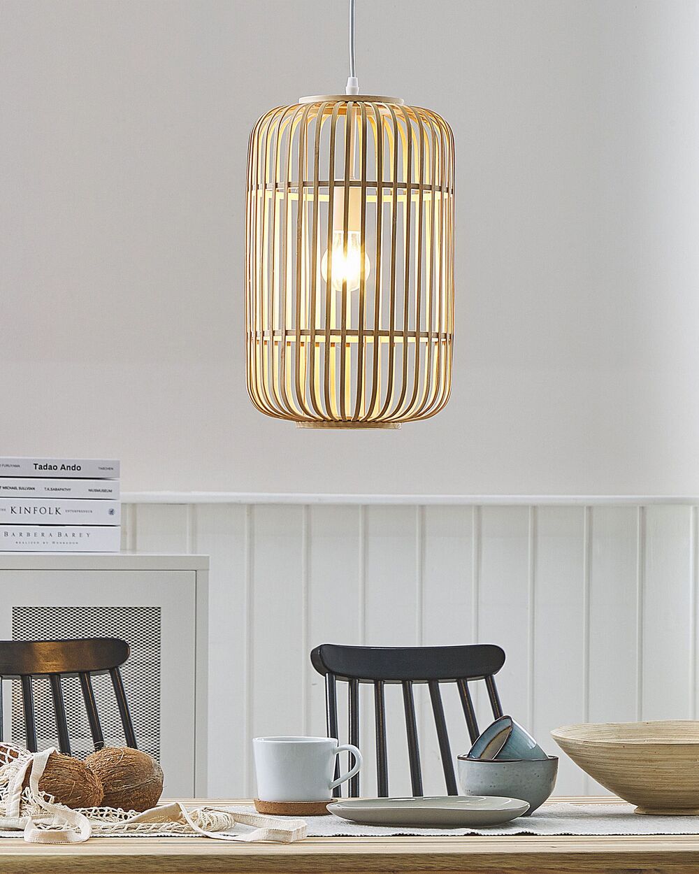 Pendant Lamp AISNE Bamboo Light Brown
