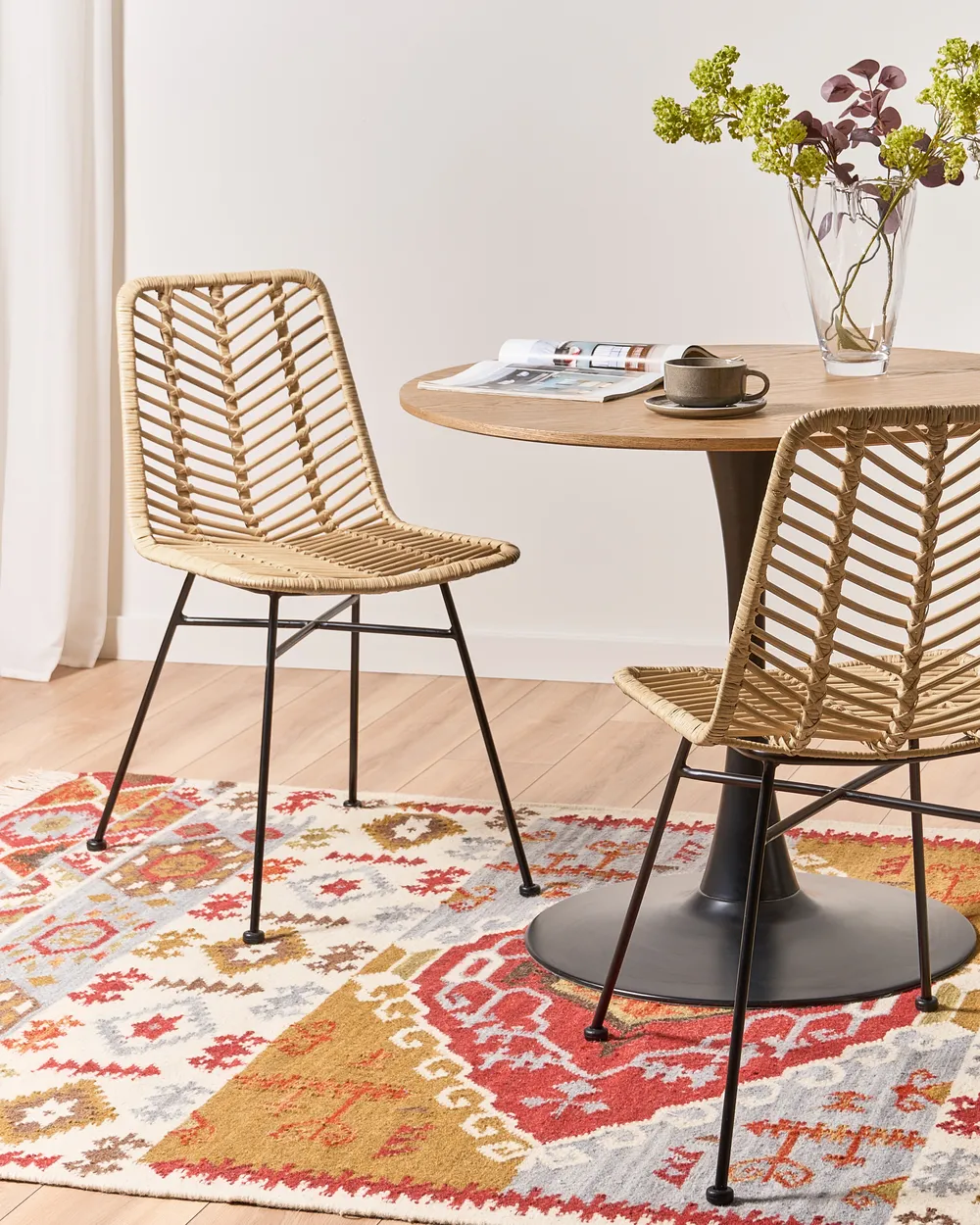 Set of 2 Dining Chairs DILLEY Rattan Natural_1086615