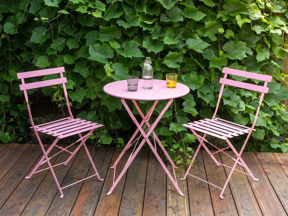 Set bistrot Pieghevole FIORI Metallo Rosa_1093607