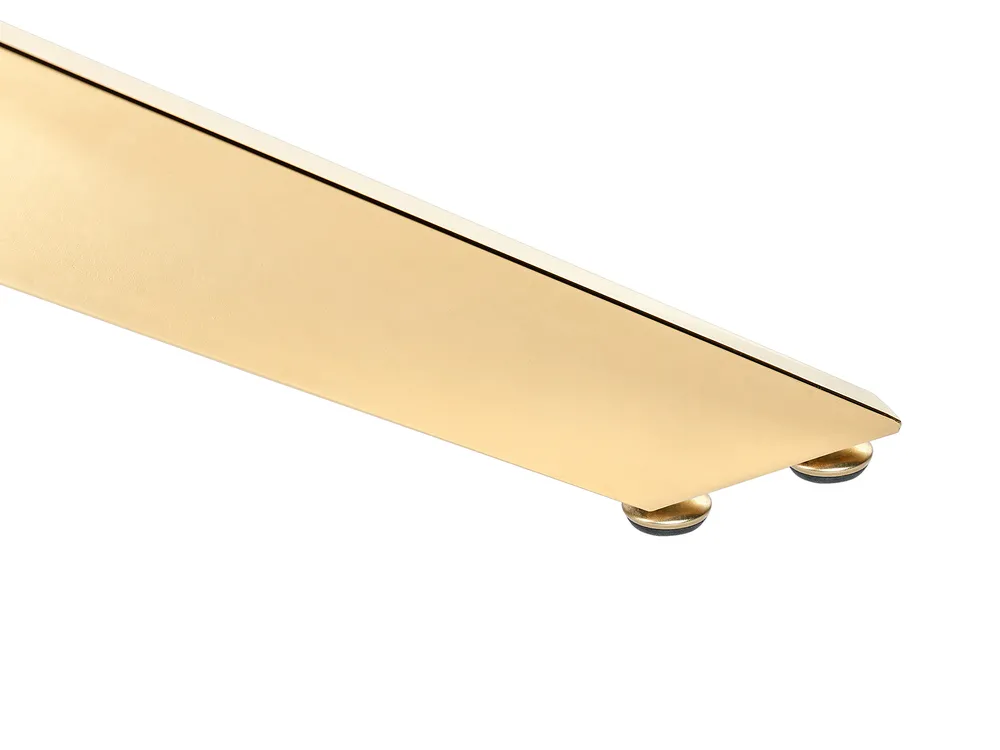 Dining Table MARAMO Gold 120 cm 120 cm Tempered Glass_875698