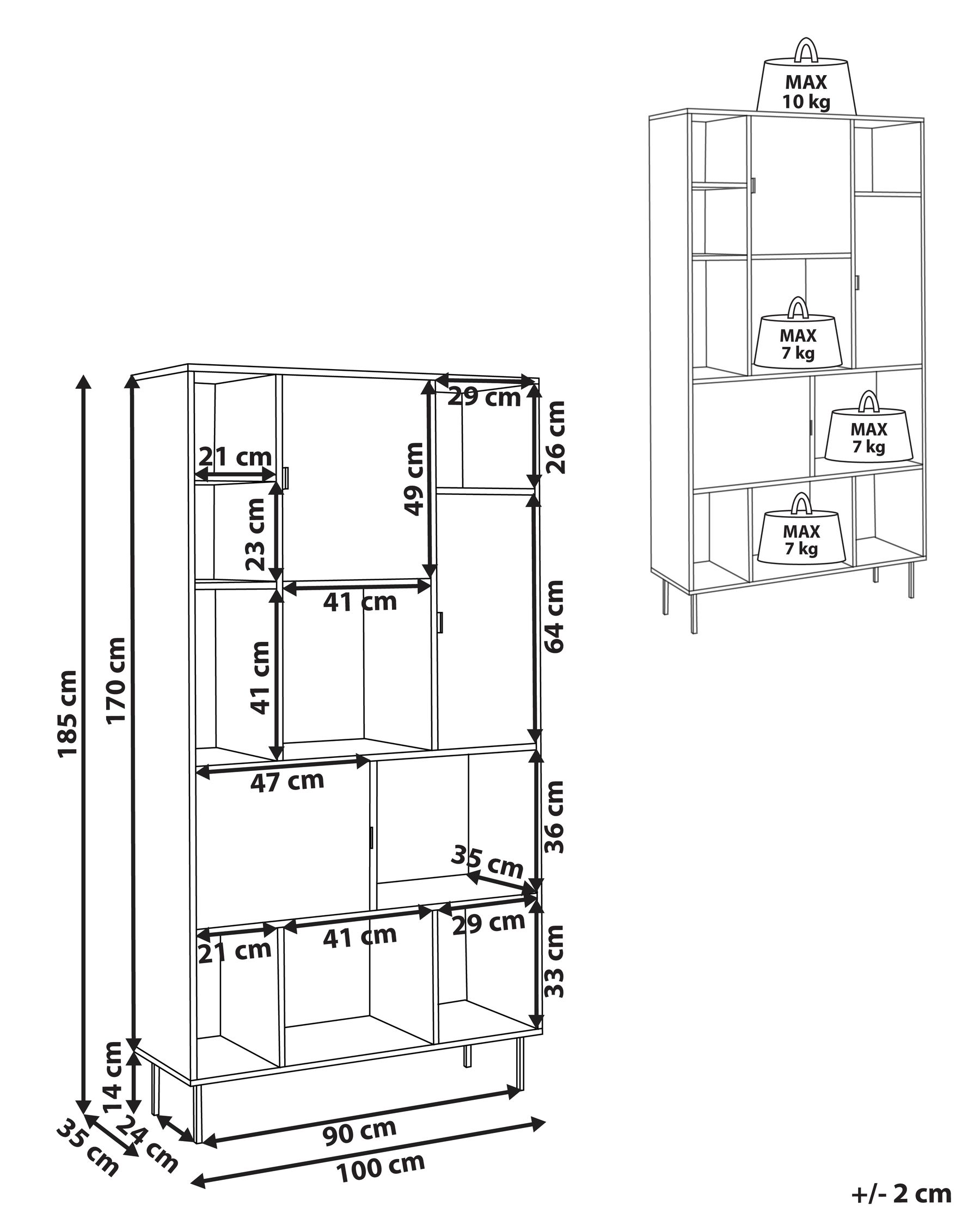 Bookcase Light Wood with White AMOS_956037