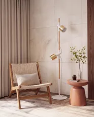 Floor Lamp OWENS Adjustable Ash Wood White_1145776