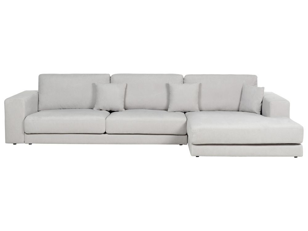Corner Sofa 5 Seater LOFOTEN Fabric Light Grey Left Hand