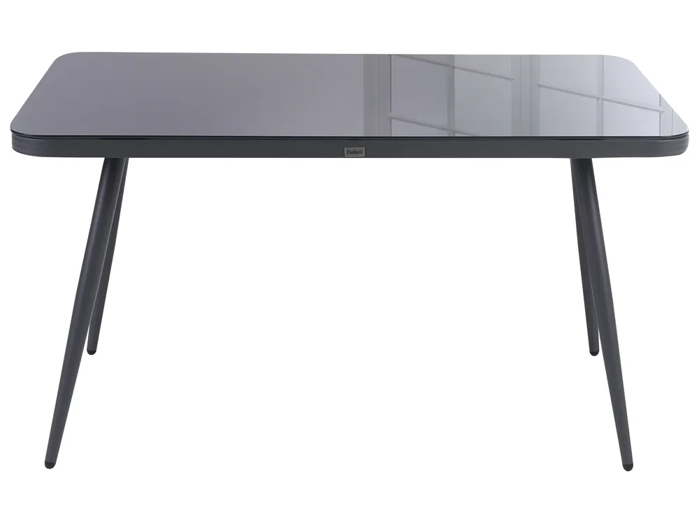 Garden Dining Table LIPARI 140 cm 80 cm Glass Grey_1149342