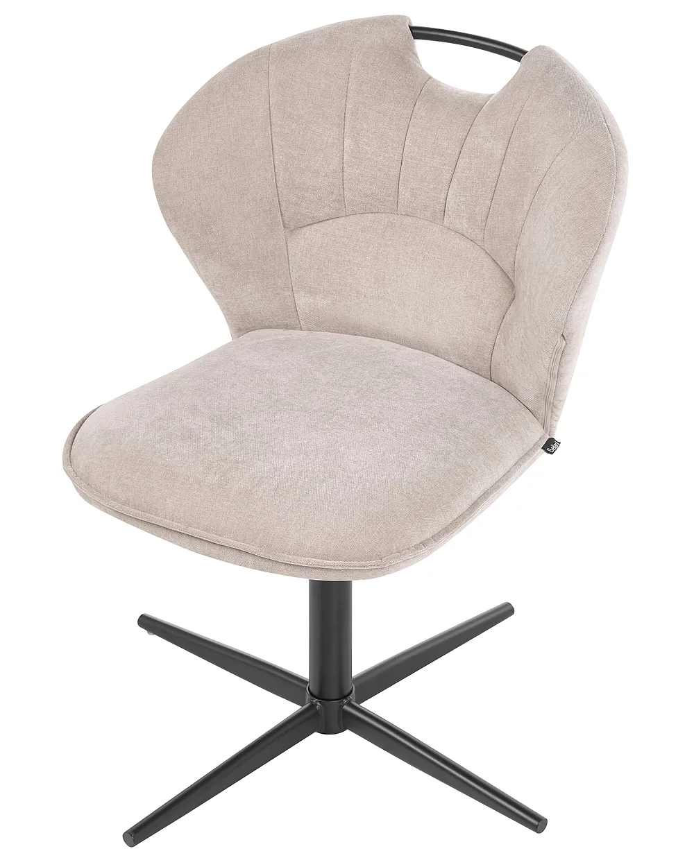 Set of 2 Chairs Swivel WORCESTER Chenille Beige_1161622
