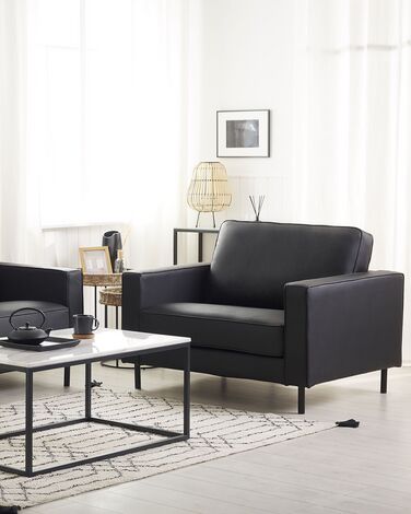 Leather Armchair Black SAVALEN