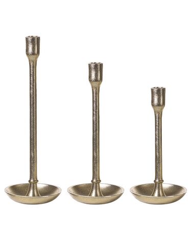 Conjunto de 3 candeleros de metal dorado LIWUNG