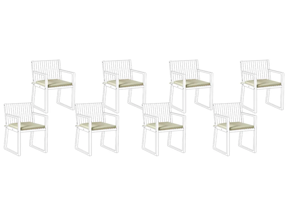 Set of 8 Garden Chair Cushions SASSARI PREMIUM 46 x 46 cm Light Green_995240
