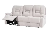 Electric Recliner Living Room Set 6 Seater BERGEN with USB Port Velvet Light Beige_1064815