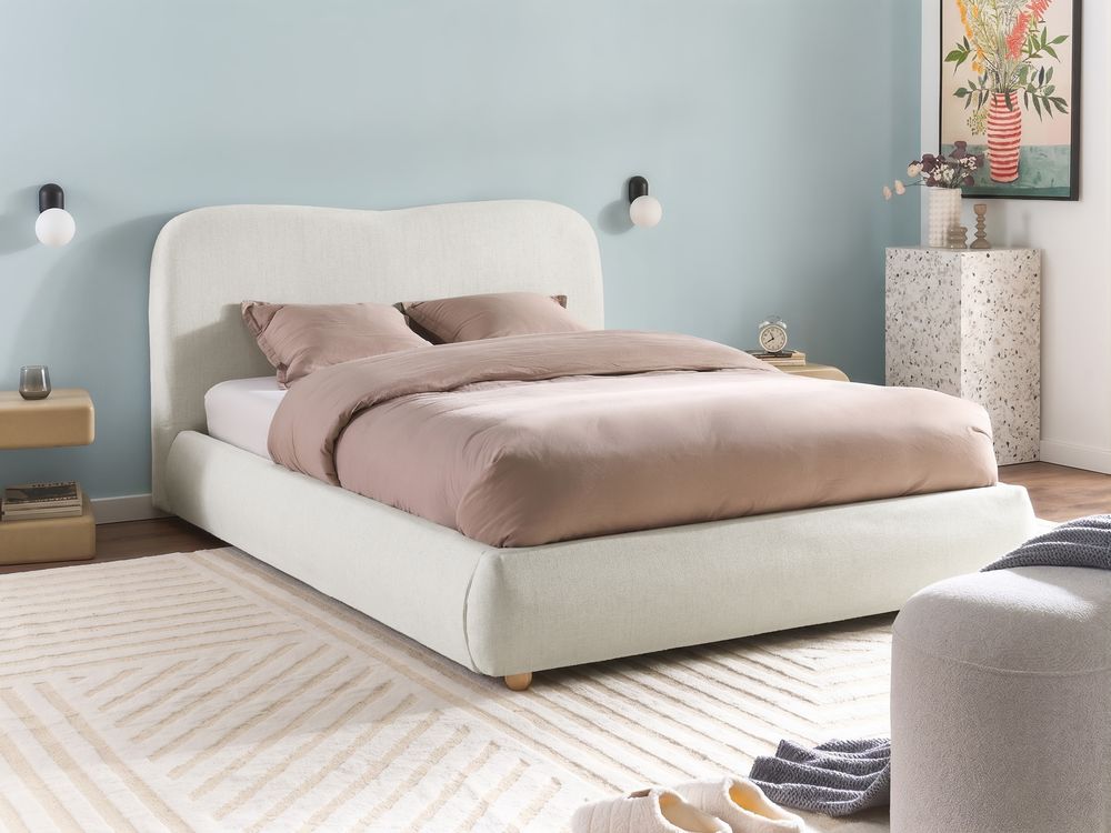 Sommier com arrumação BLAGNAC Tecido Branco creme 140 x 200 cm