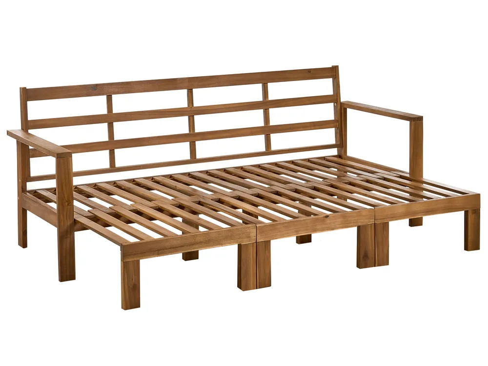Panca da giardino con cuscino ISOLELLO 190 cm Regolabile Legno d'acacia Marrone_999153
