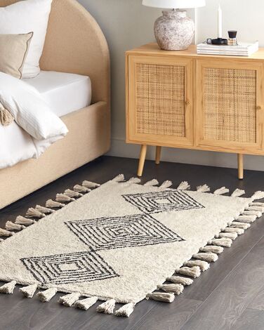 Cotton Area Rug 80 x 150 cm Beige BULCUK