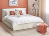 Zamatová posteľ s úložným priestorom 180 x 200 cm krémová biela BAJONNA_871313