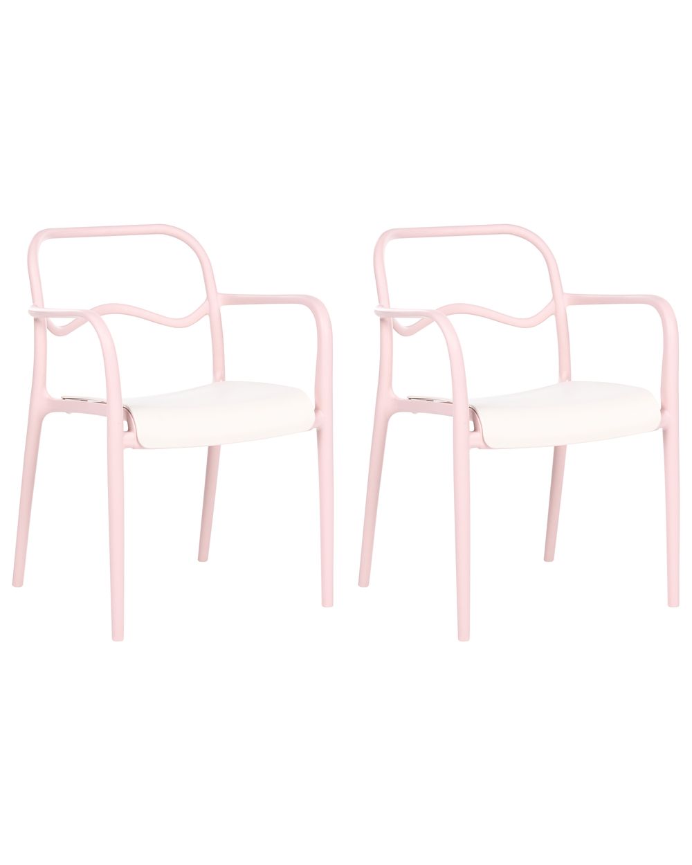 Set of 2 Garden Chairs THASOS Synthetic Material Pastel Pink