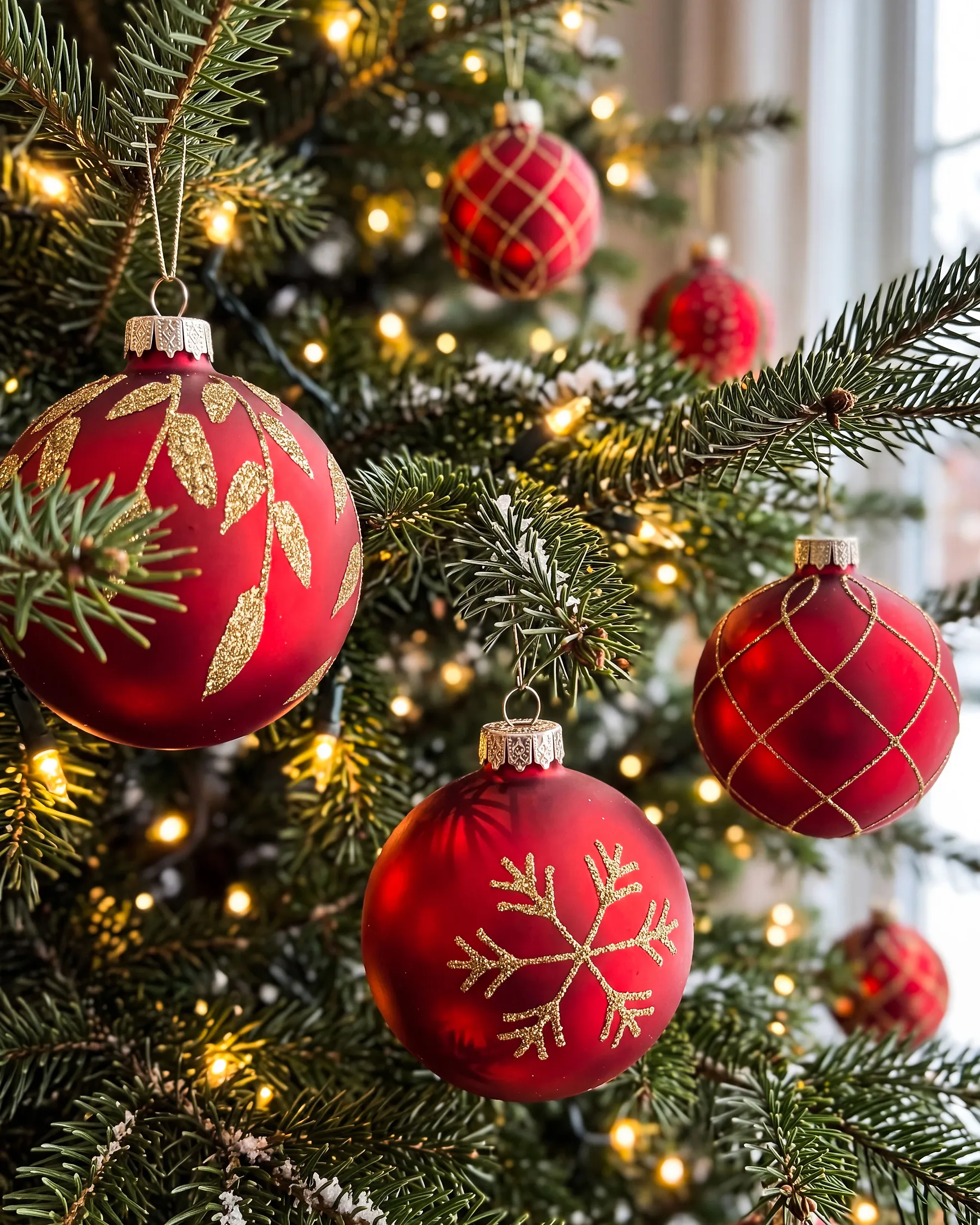 Set of 40 Baubles WINTERGLOW Glass Red_1192077