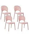 Set of 4 Garden Chairs OSTIA Pastel Pink
