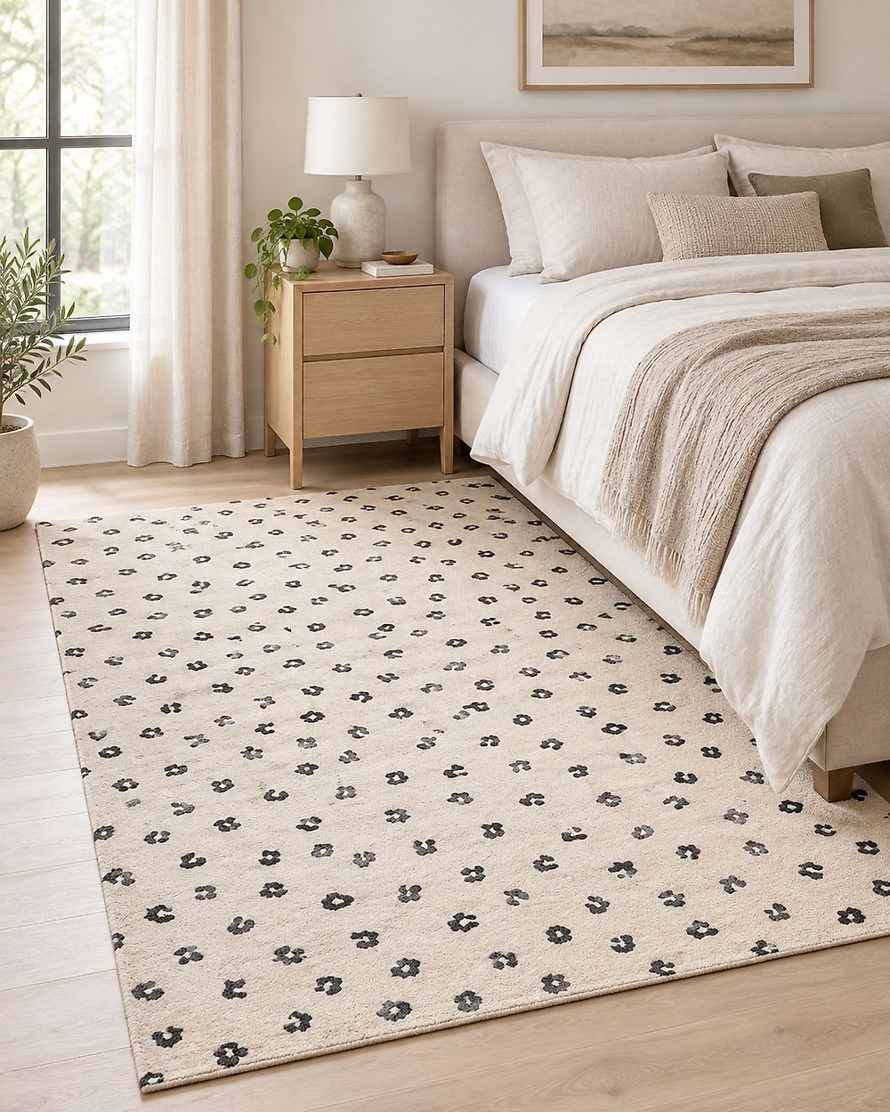 Teppich AFIS Beige 160 x 230 cm Baumwolle