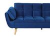 Sofa rozkładana welurowa niebieska ASBY_788084