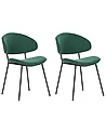 Set of 2 Dining Chairs KIANA Dark Green