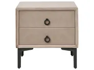 Schlafzimmer Set SEZANNE Samtstoff Taupe 140 x 200 cm_892611