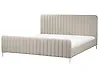 Cama Terciopelo LUNAN 180 x 200 cm Gris pardo