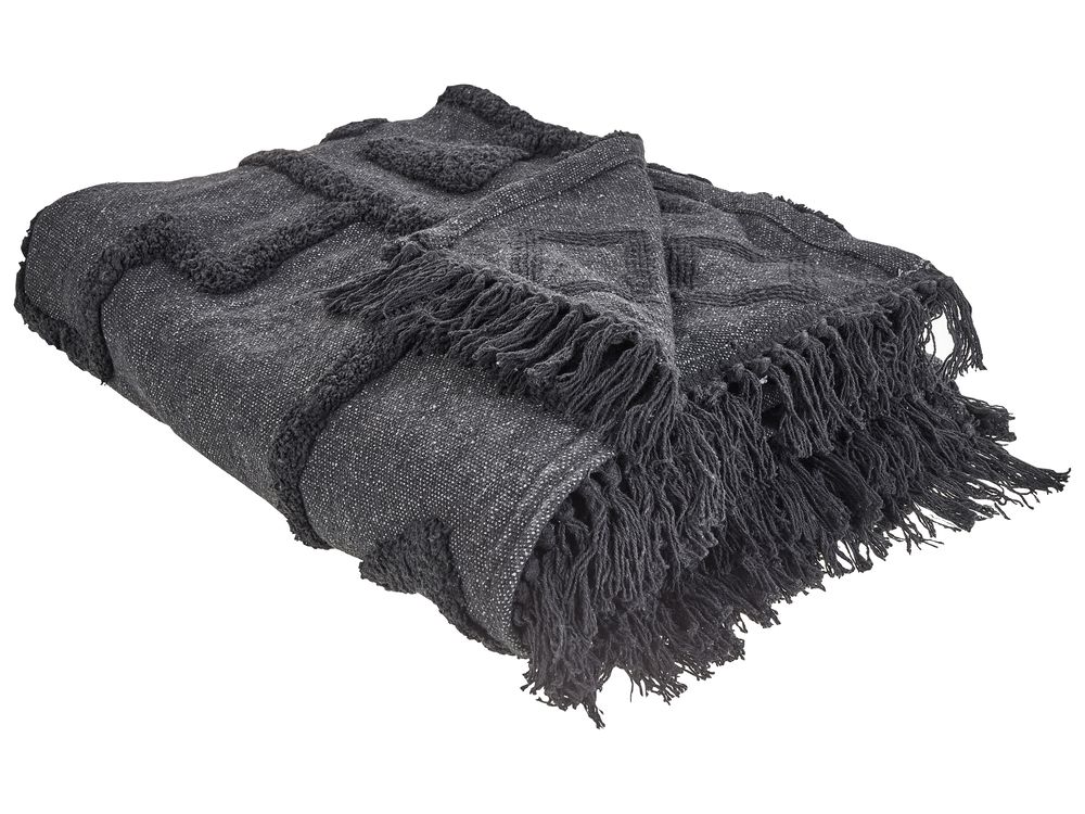 Blanket CHACK Cotton 200 x 220 cm Dark Grey
