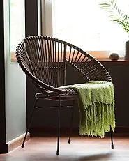 Dining Chair SARITA Rattan Dark Brown_1182297