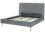 Bed Velvet MARVILLE 180 x 200 cm (EU Super King) Grey_792246