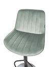Lot de 2 chaises de bar pivotantes en velours vert menthe DUBROVNIK_915957