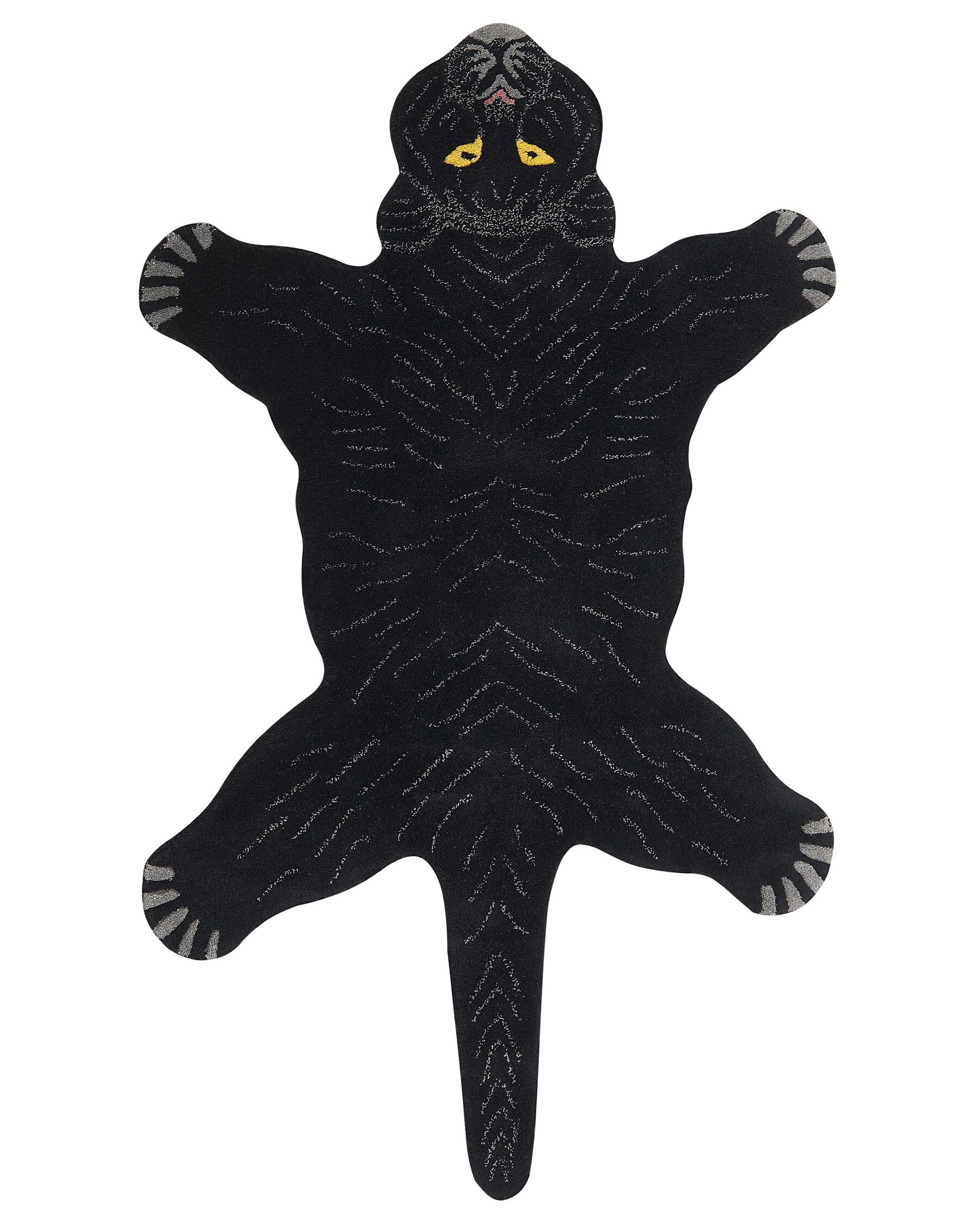 Vlnený detský koberec v tvare pantera 100 x 160 cm čierny BAGHEERA_874857