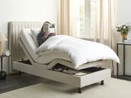 Bett verstellbar Stoff DUKE II 80 x 200 cm Hellbeige_910499