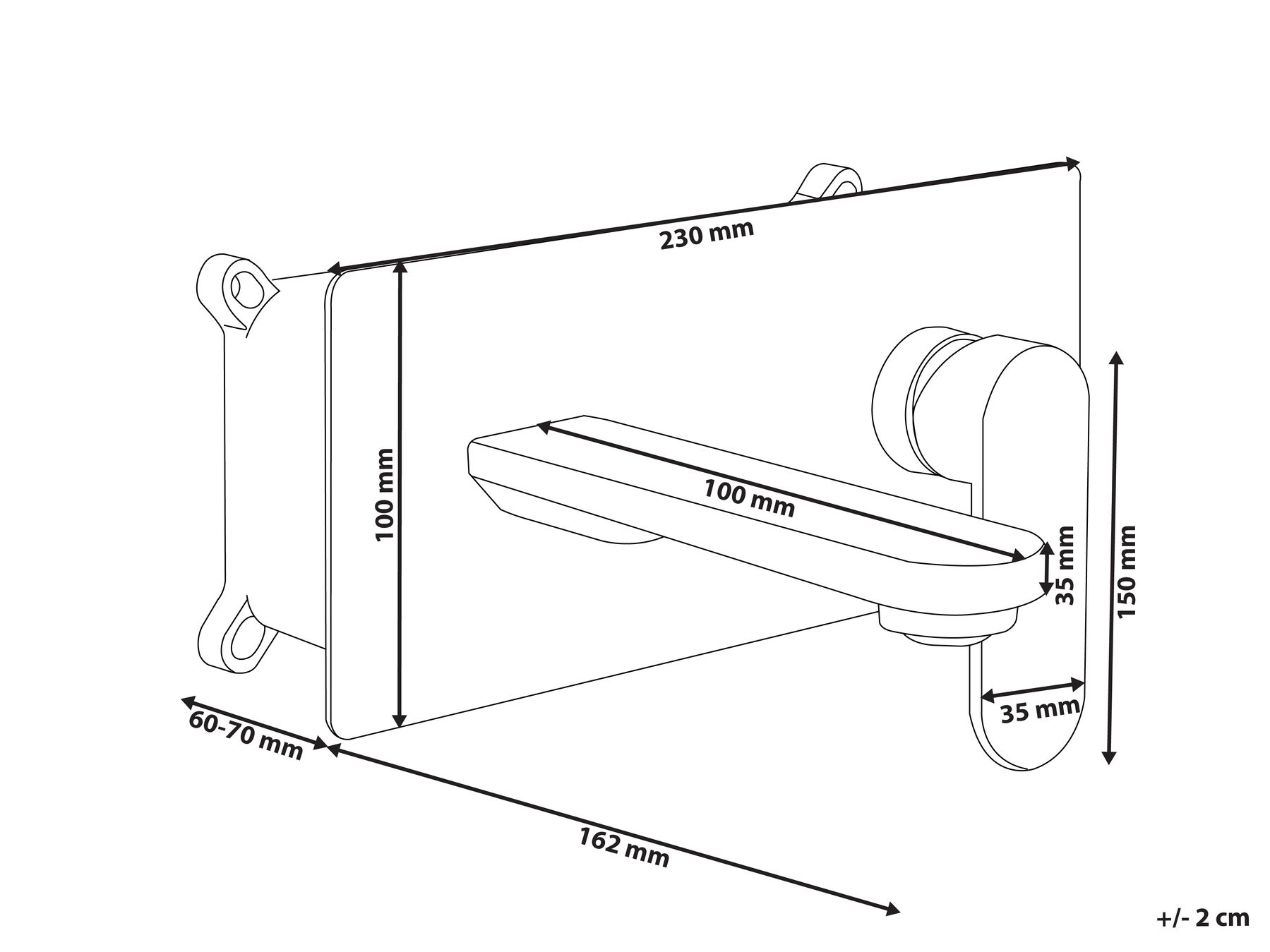 Wall Mounted Basin Mixer Tap CHUNGARA Brass Black_995757