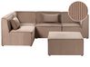 Modular Corner Sofa 4 Seater LEMVIG with Ottoman Corduroy Dark Beige Right Hand