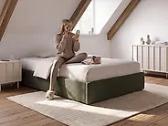 Bett mit Stauraum ohne Kopfteil DINAN Bouclé Dunkelgrün 120 x 200 cm_1188249