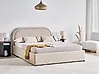 Ottoman Bed QUILLIEN Chenille Light Beige 140 x 200 cm (EU Double)