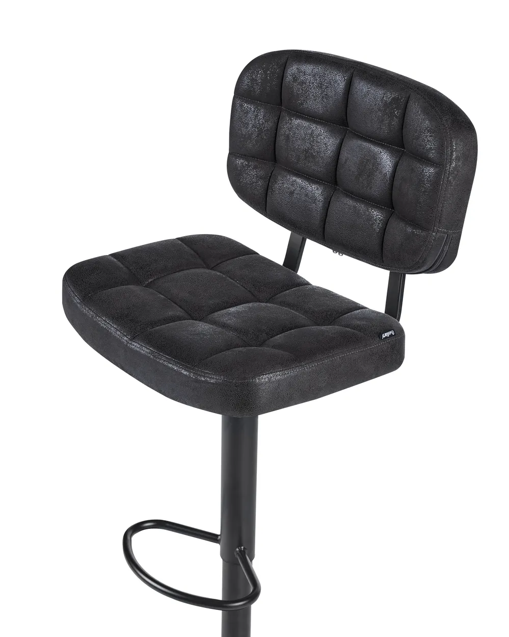 Set di 2 sgabelli da bar TILTON Scamosciato sintetico Nero_1078325