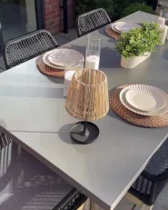 Set di 2 sedie da giardino con cuscini OLBIA Materiale sintetico Nero_1173760