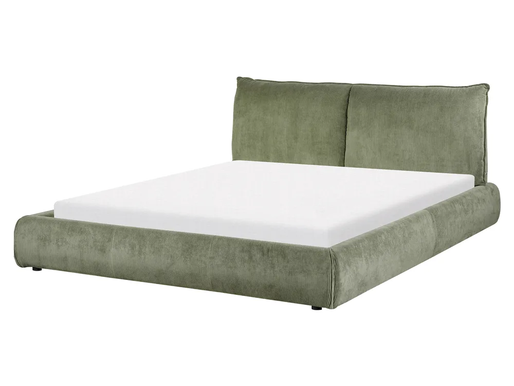Wasserbett Cord VINAY 160 x 200 cm Olivgrün_880856