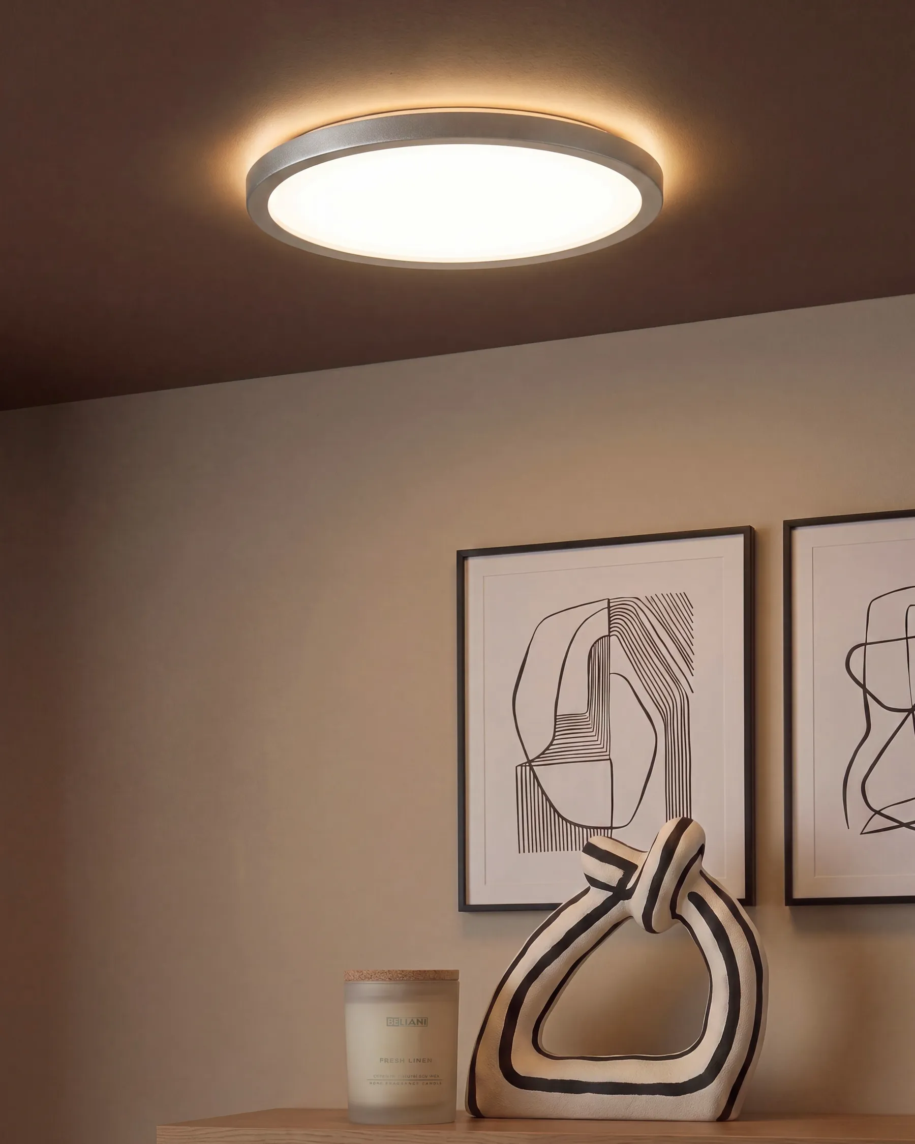 Lampadario a LED VELORA con telecomando con dimmer Argento_1125241
