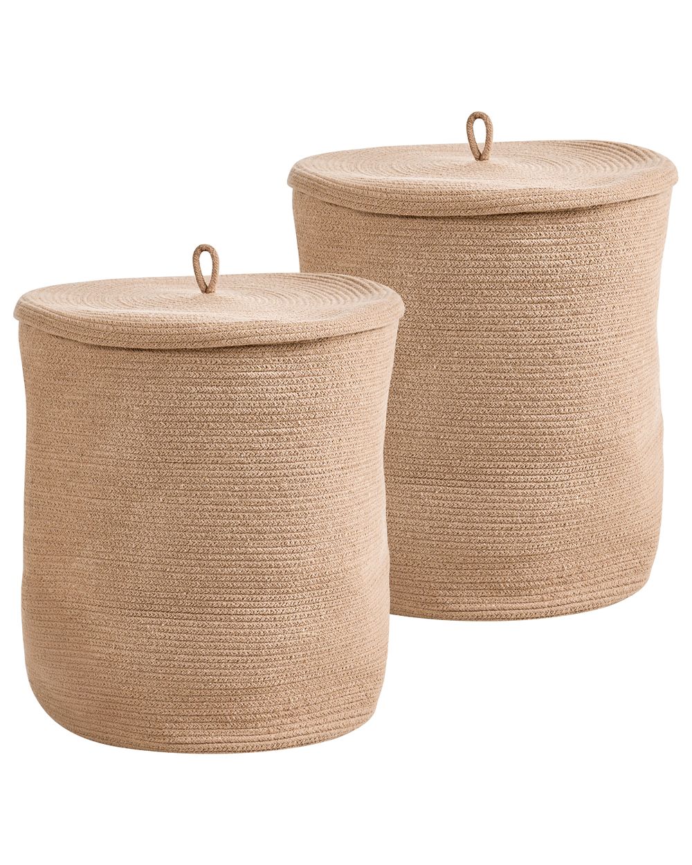 Set de 2 coșuri SILOPI Bumbac Bej