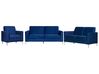 Conjunto de sofás com 6 lugares em veludo azul marinho FENES_730584